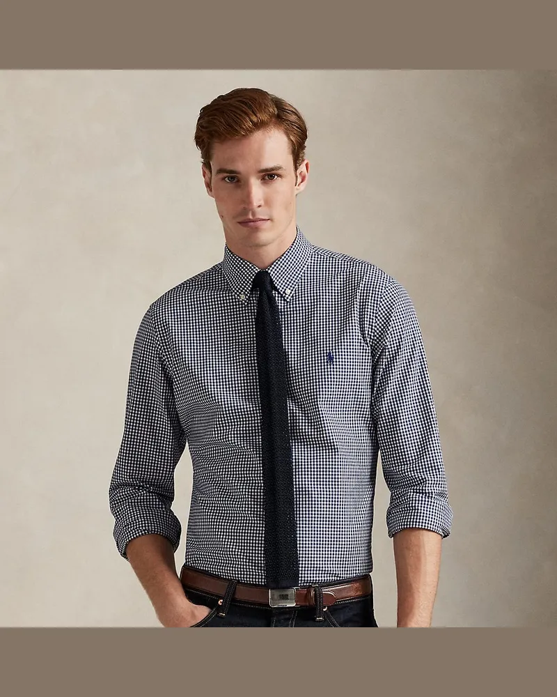 Ralph Lauren Custom-Fit Hemd aus Stretchpopeline Blue