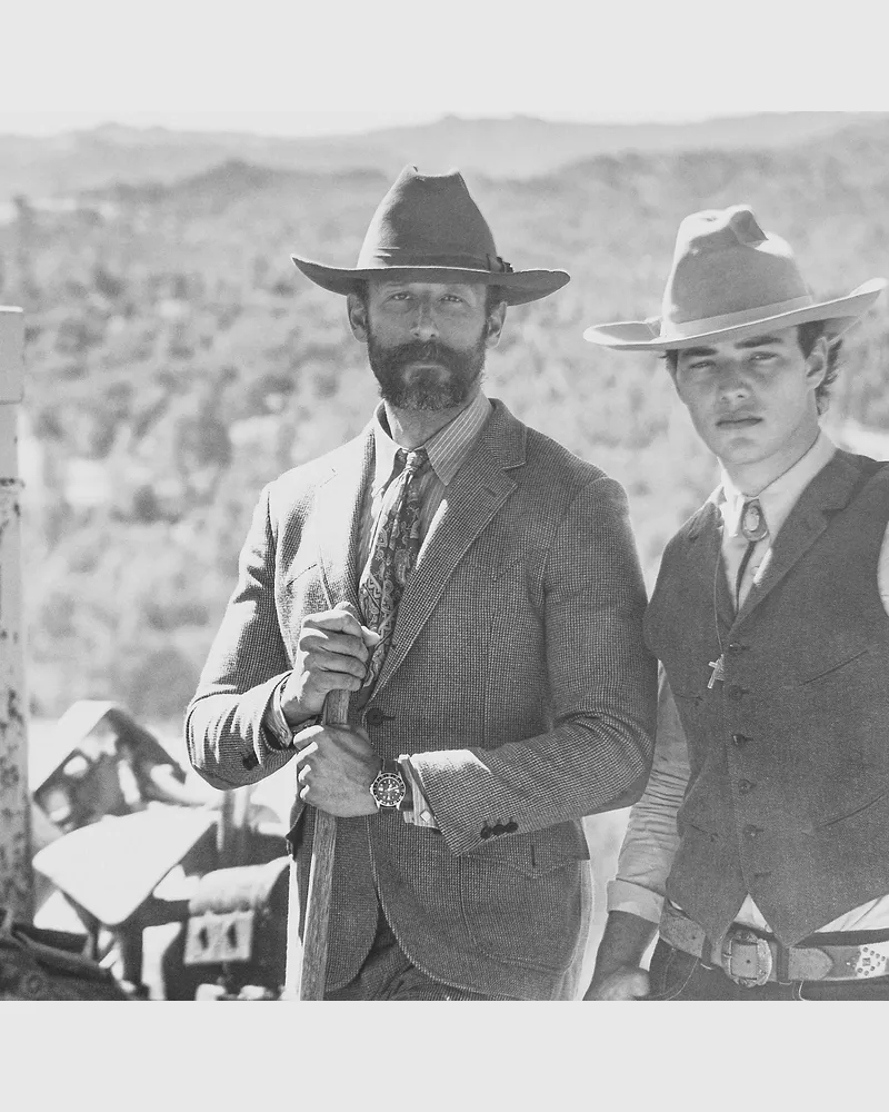 Ralph Lauren Karierte Tweed-Anzugjacke im Westernstil Brown