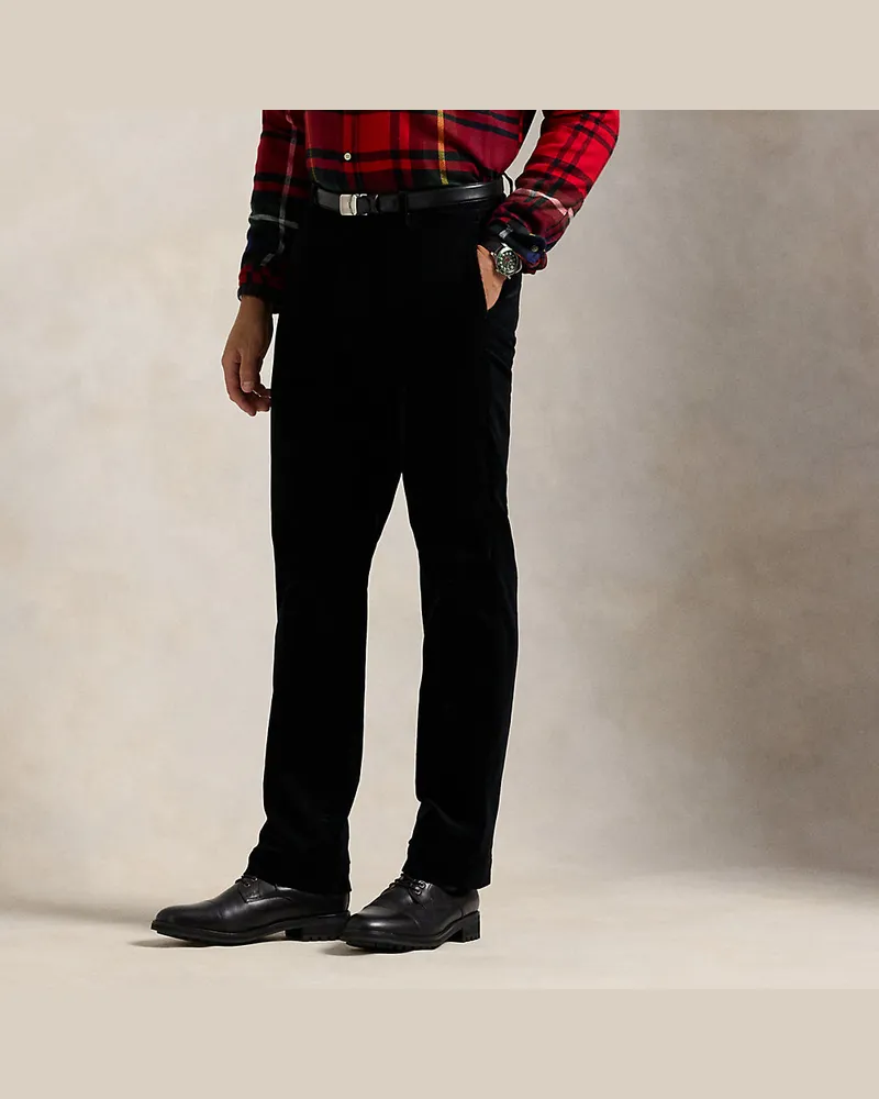 Ralph Lauren Große Größen - Straight-Fit Kordsamthose mit Stretch Black