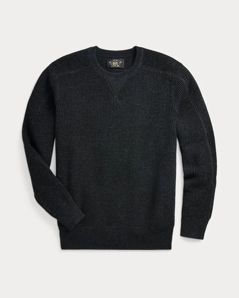 Ralph Lauren Pullover aus Baumwoll-Woll-Waffelpiqué Black