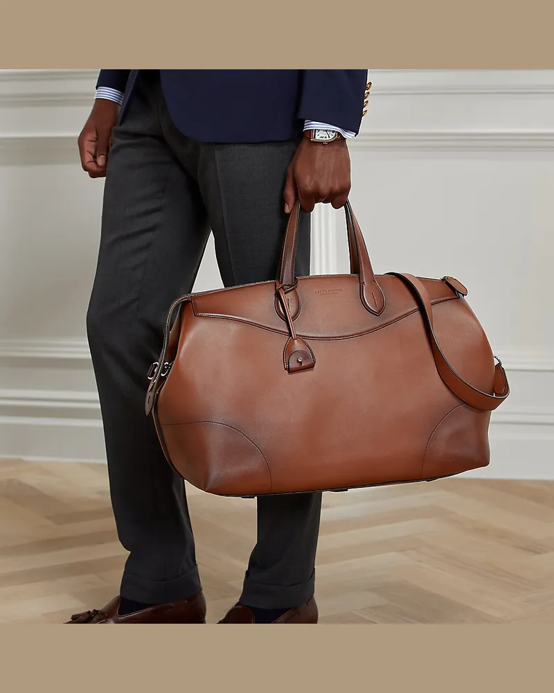 Ralph Lauren Reisetasche Voyager aus Kalbsleder Brown