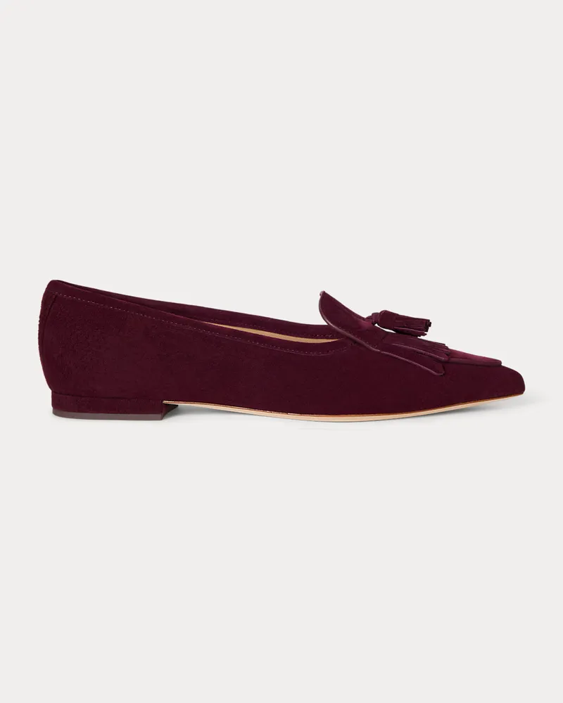 Ralph Lauren Ballerina Londyn aus Schafwildleder Red
