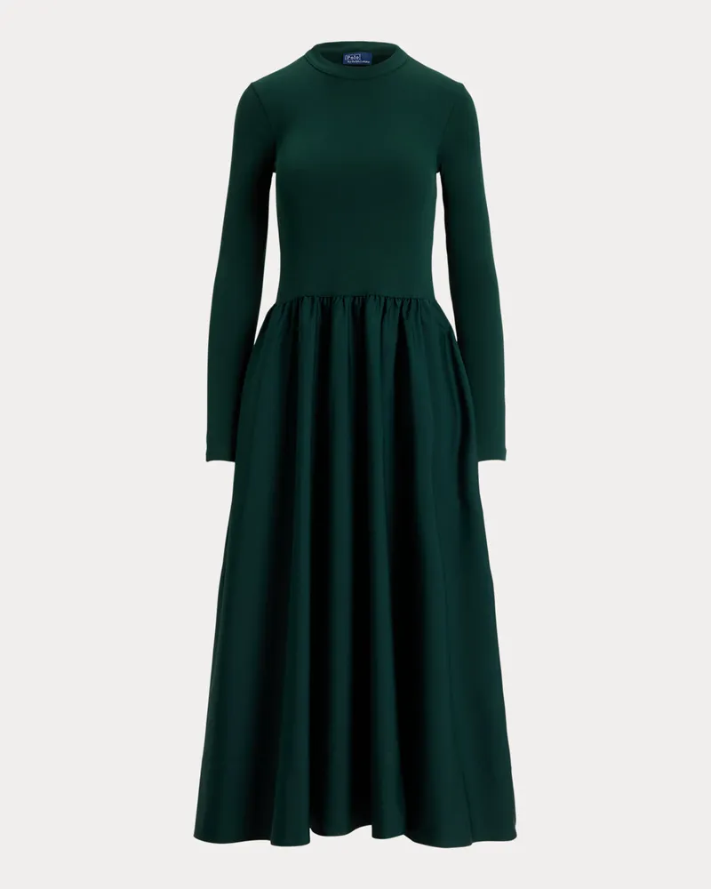 Ralph Lauren Langärmliges Baumwollkleid Green