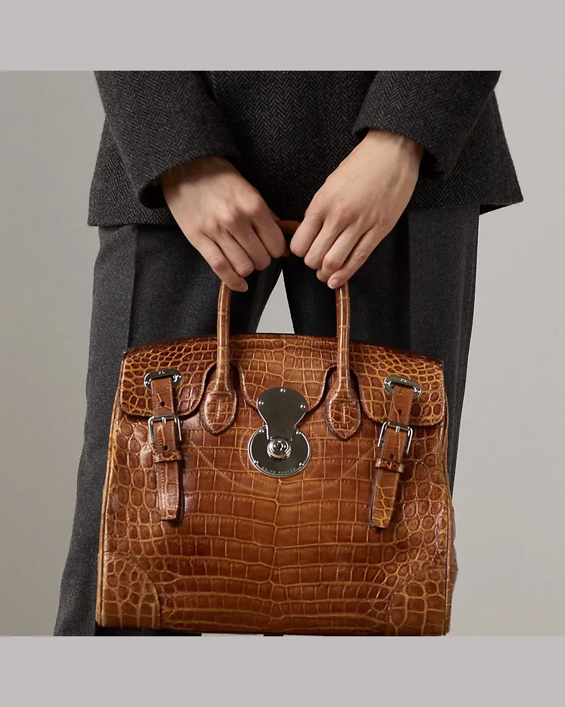 Ralph Lauren Tasche Ricky 33 aus Alligatorleder Brown