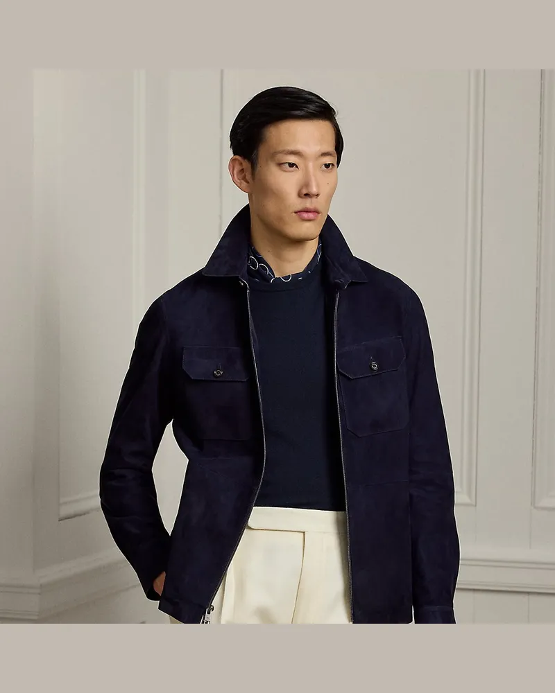 Ralph Lauren Hemdjacke aus Wildleder Blue