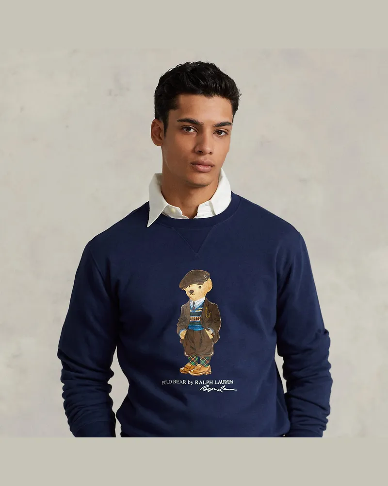 Ralph Lauren Fleece-Sweatshirt mit Polo Bear Blue