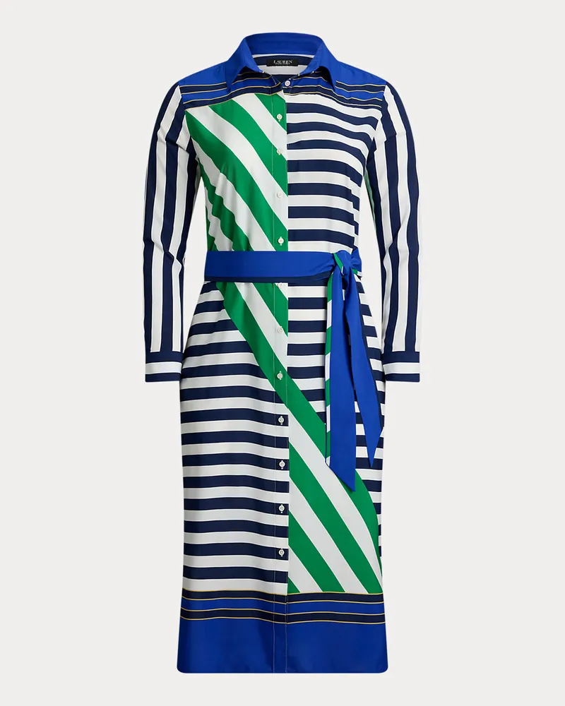 Ralph Lauren Plus Größen - Crêpe-Hemdkleid mit Streifen Blue