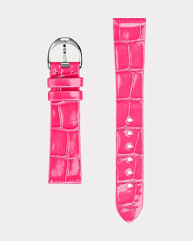 Ralph Lauren Rl888 Uhrenarmband Aus Alligatorleder Pink