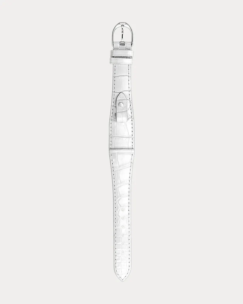 Ralph Lauren Medium-Stirrup-Armband, Alligatorleder White