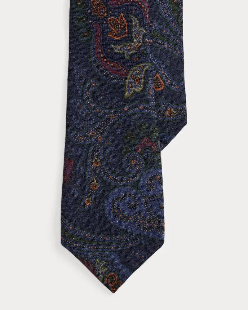 Ralph Lauren Seidenkrawatte mit Paisleymuster Blue