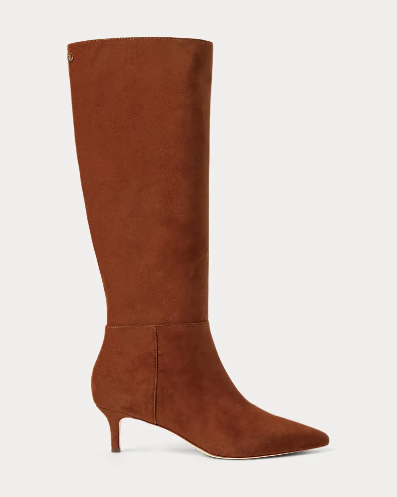 Ralph Lauren Hoher Wildlederstiefel McKay mit Absatz Brown