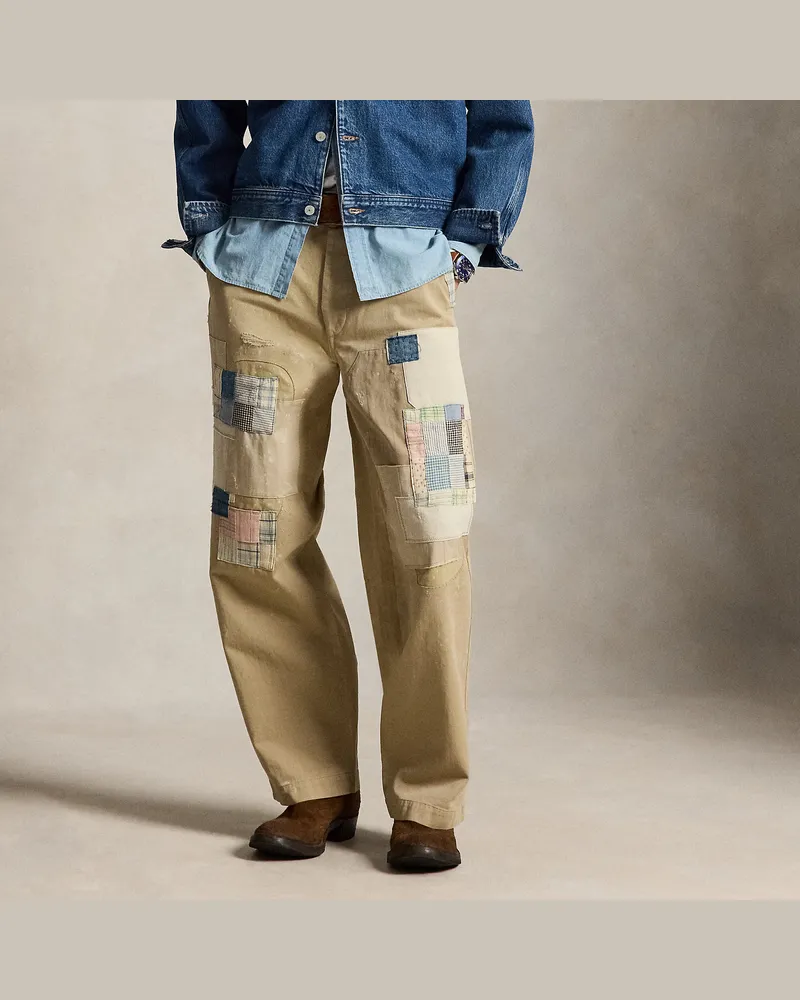 Ralph Lauren Big-Fit Chinohose mit Patchwork-Design Brown
