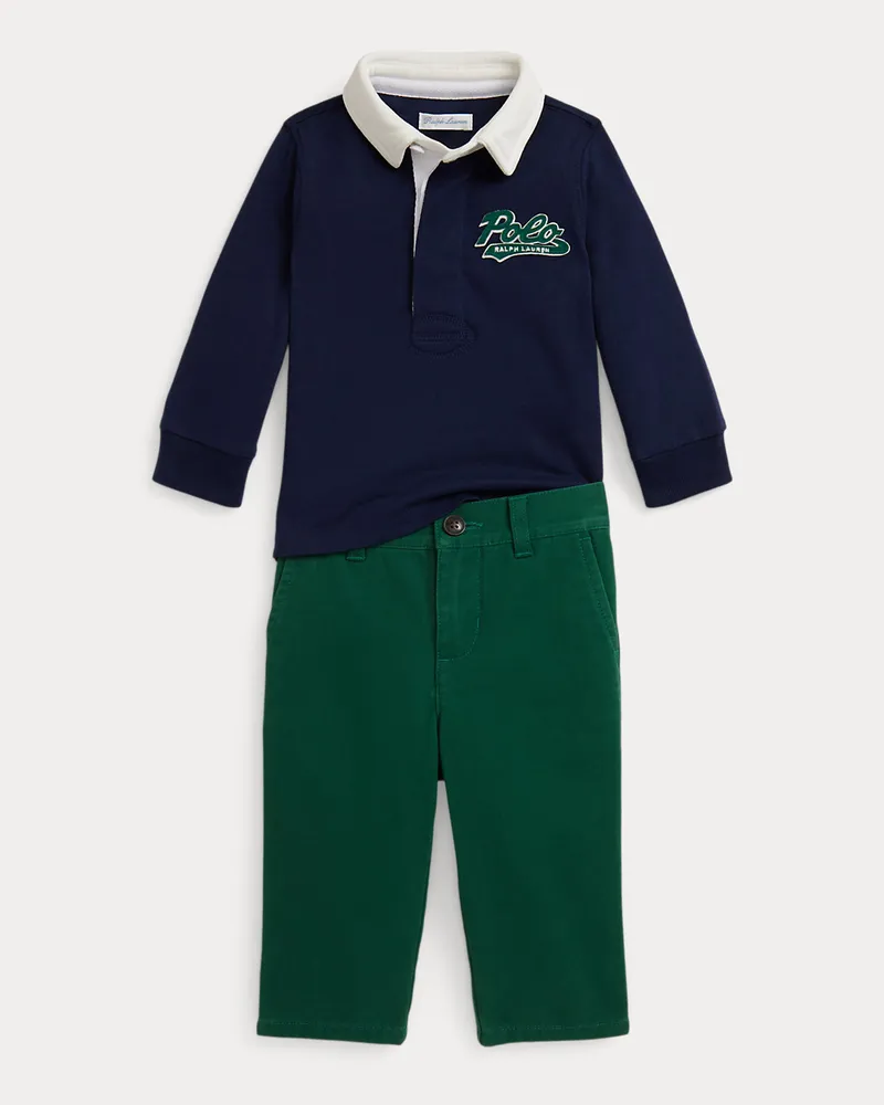 Ralph Lauren Rugbyhemd und Chinohose aus Baumwolle Blue