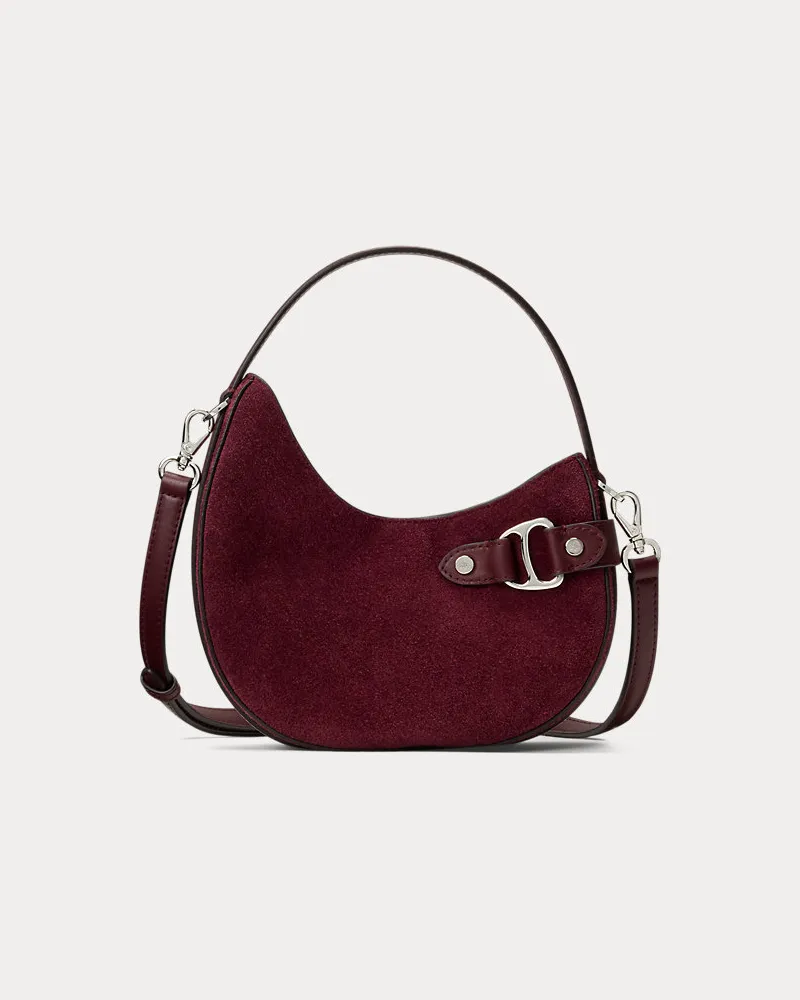 Ralph Lauren Kleine Umhängetasche Tasha aus Wildleder Red