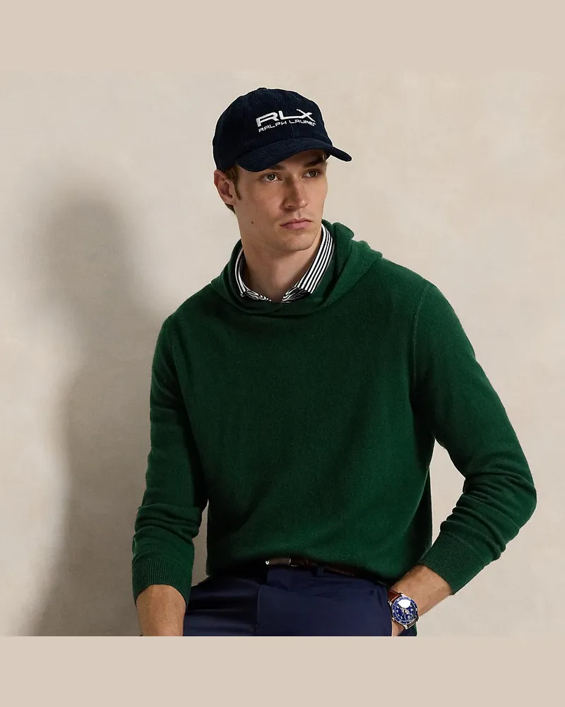 Ralph Lauren Waschbarer Kaschmir-Kapuzenpullover Green