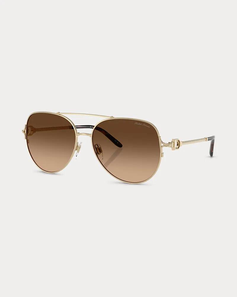 Ralph Lauren Piloten-Sonnenbrille mit Steigbügel Gold