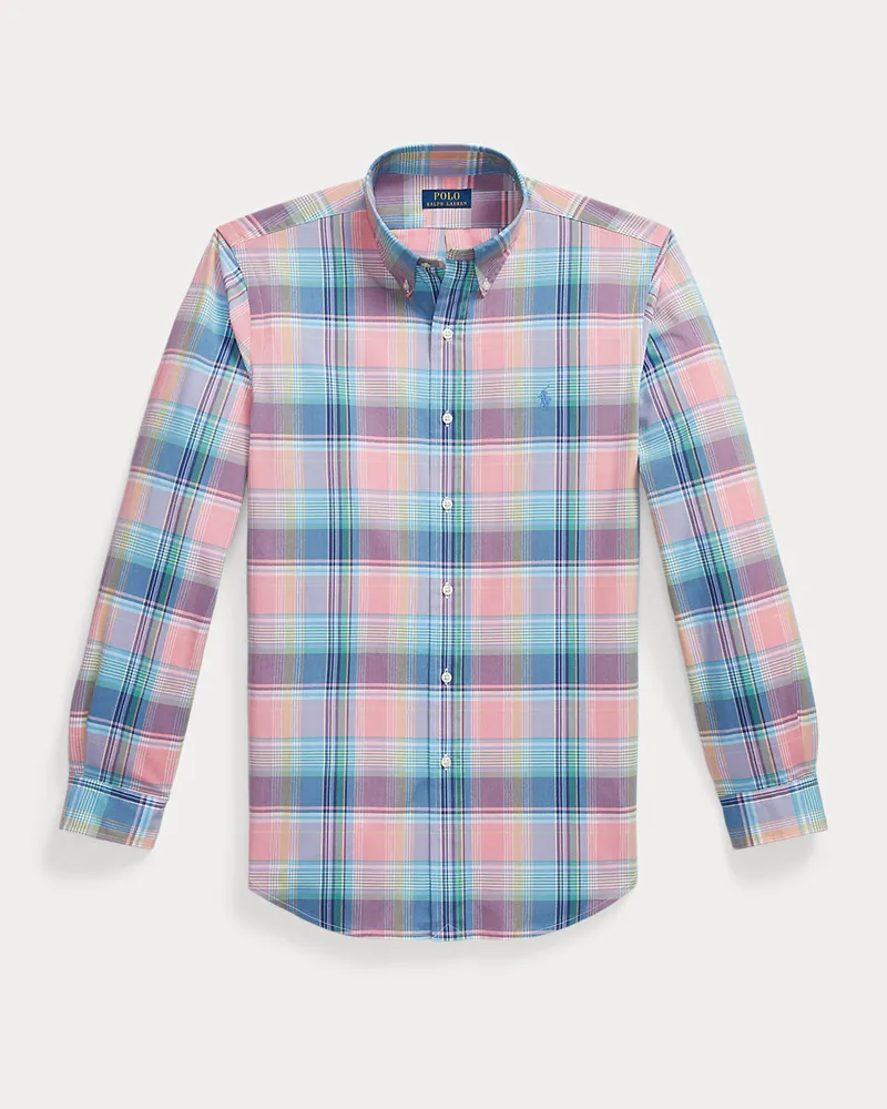 Ralph Lauren Kariertes Custom-Fit Popelinehemd Pink