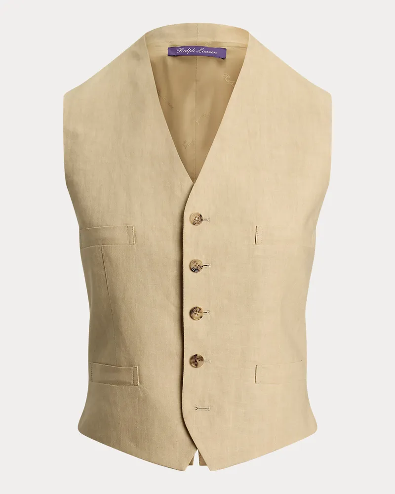 Ralph Lauren Weste Jaiden aus Leinen Tan