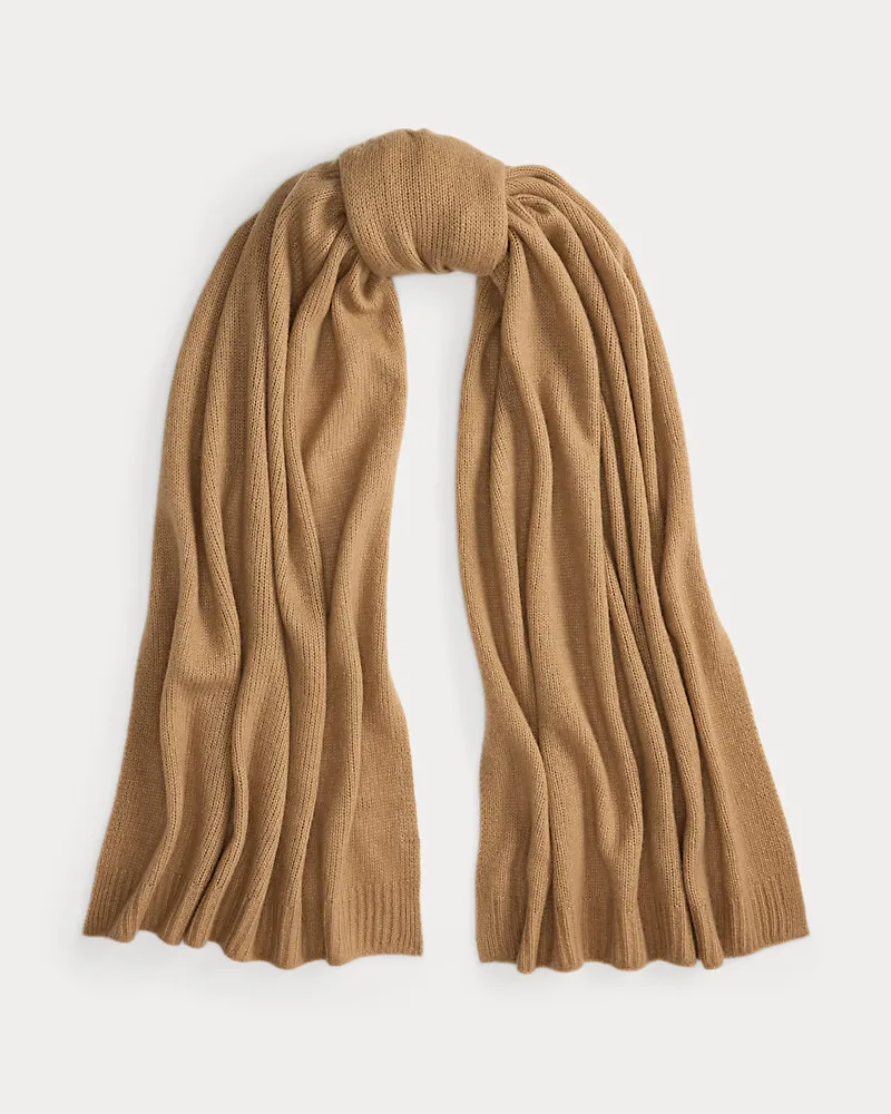 Ralph Lauren Jersey-Schal aus Kaschmirmischung Tan