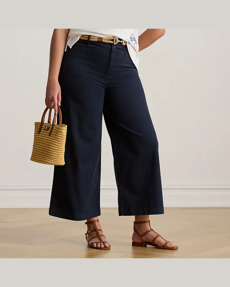 Ralph Lauren Plus Größen - Chinohose in 3/4-Länge mit weitem Bein Blue