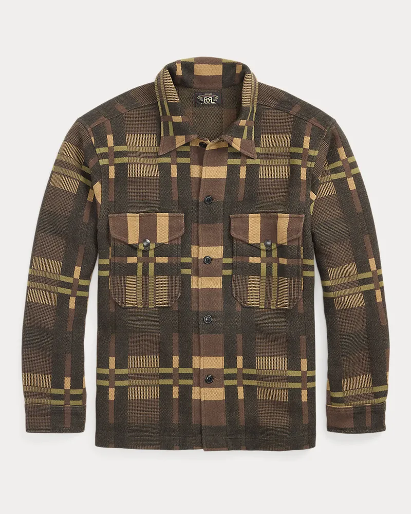 Ralph Lauren Gemusterte Jacquard-Hemdjacke Purple