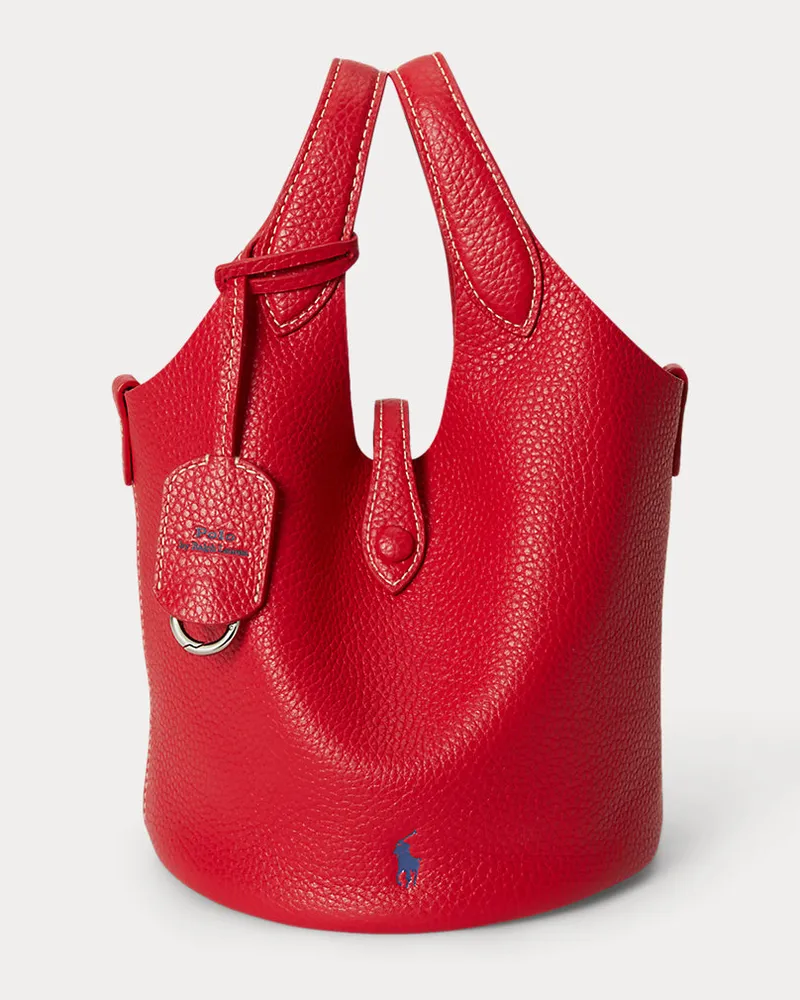 Ralph Lauren Kleine Umhängetasche Polo Play aus Leder Red