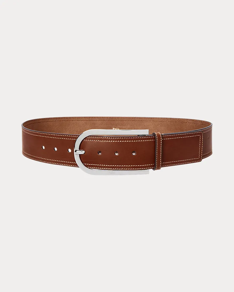Ralph Lauren Ledergürtel mit verlängerter Schnalle Brown