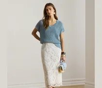 Midi-Bleistiftrock mit Lochstickerei