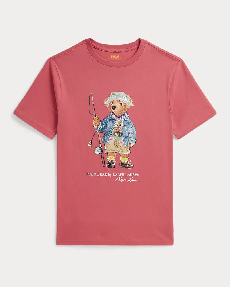 Ralph Lauren Baumwolljersey-T-Shirt mit Polo Bear Red