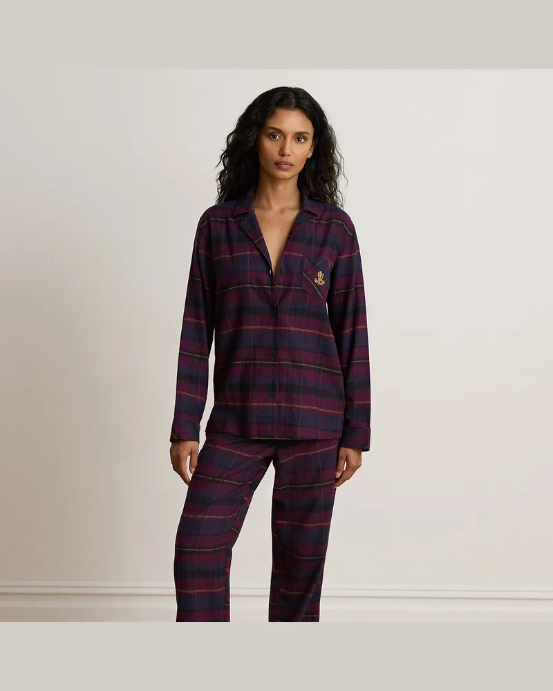 Ralph Lauren Karierter Pyjama aus angerautem Twill Red