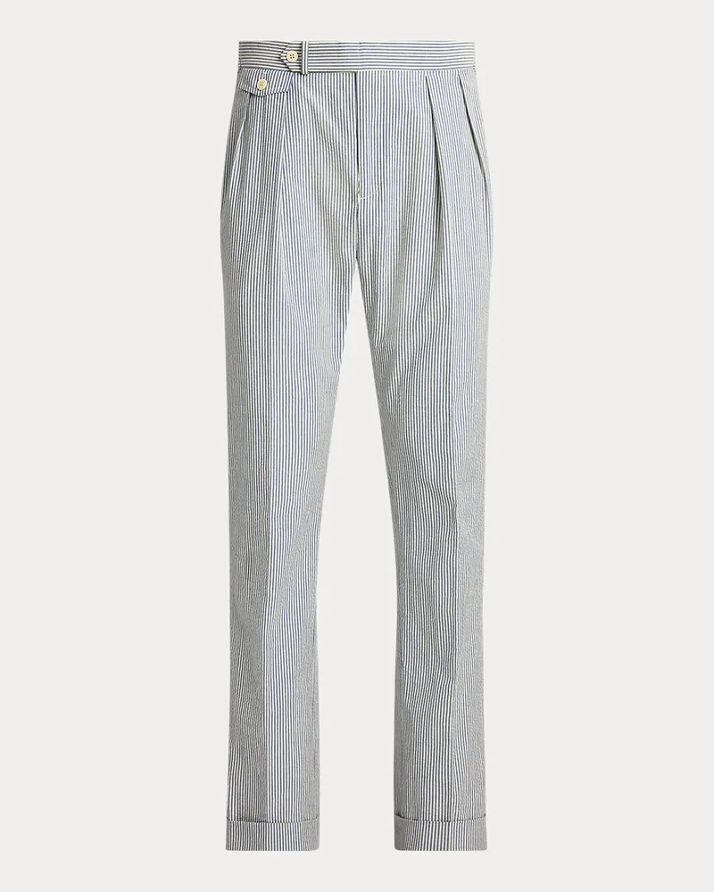 Ralph Lauren Gestreifte Seersucker-Anzughose Blue