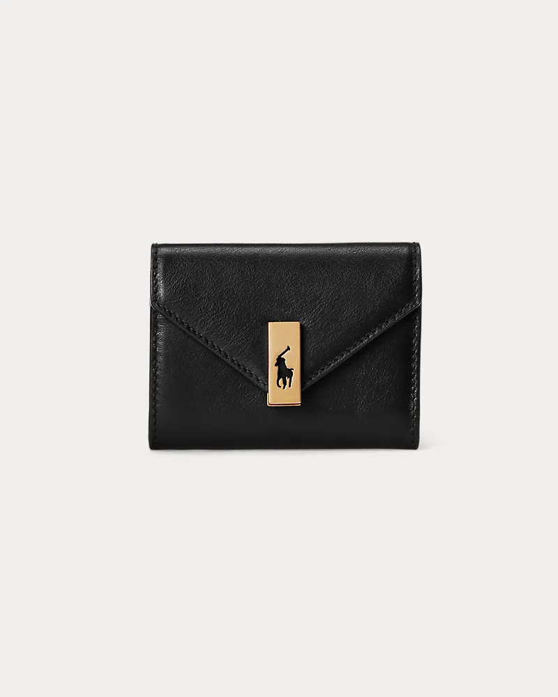 Ralph Lauren Leder-Kartenetui Polo ID mit Umschlag Black