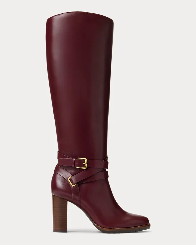 Ralph Lauren Hoher Stiefel Collins aus Kalbsleder Red