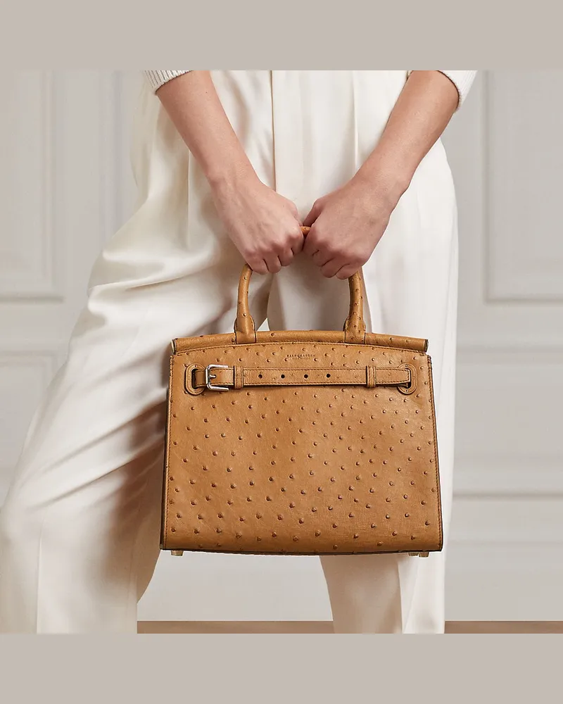 Ralph Lauren Straußenledertasche RL50 Brown