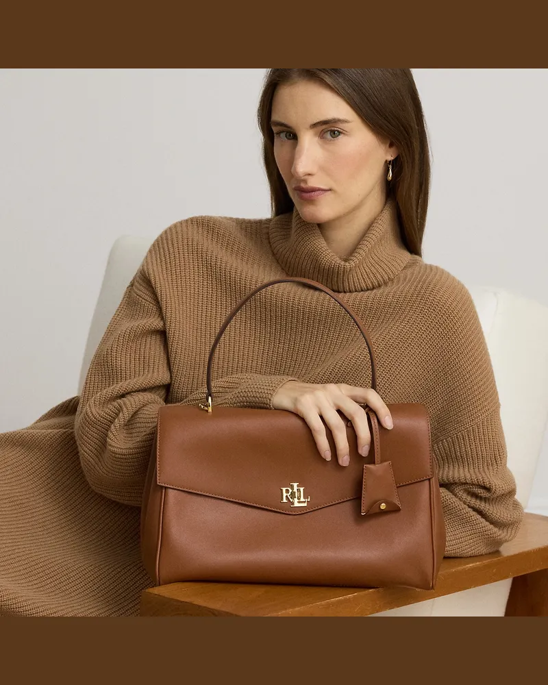 Ralph Lauren Weiche Nappaleder-Umhängetasche Farrah Brown