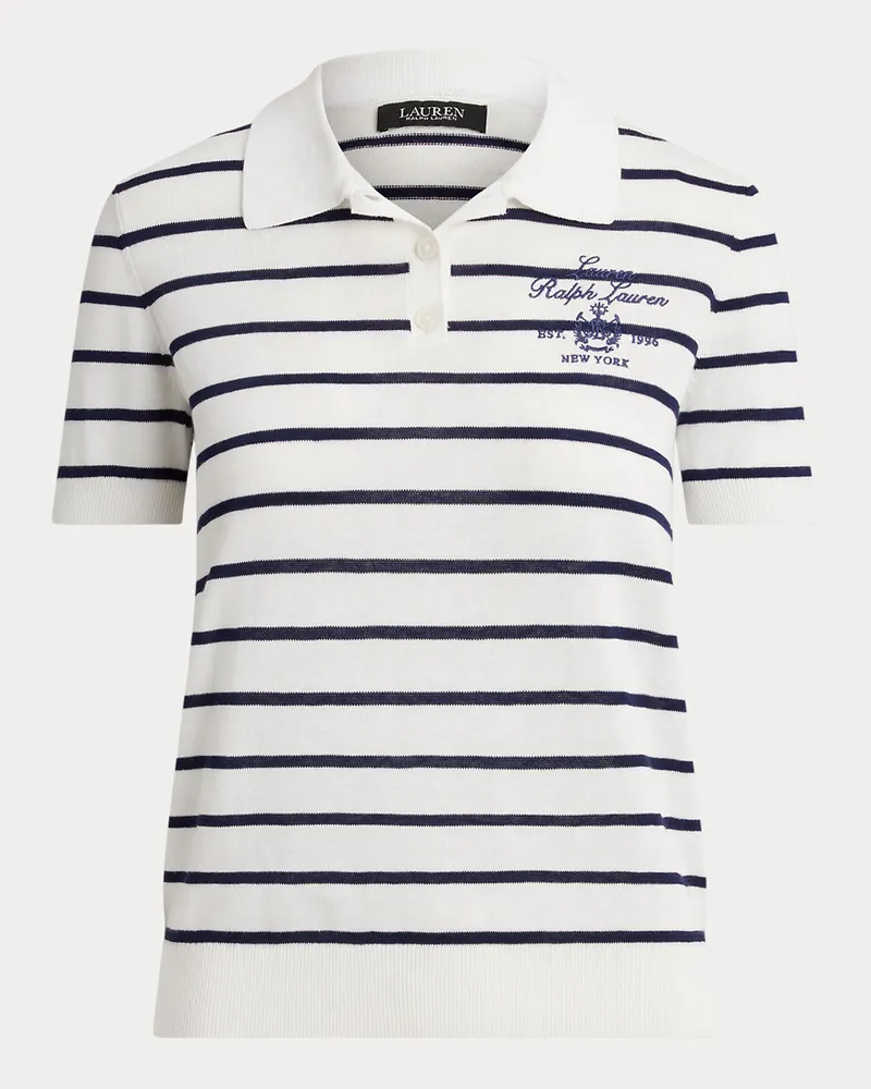 Ralph Lauren Gestreifter Polo-Pullover mit Baumwolle White