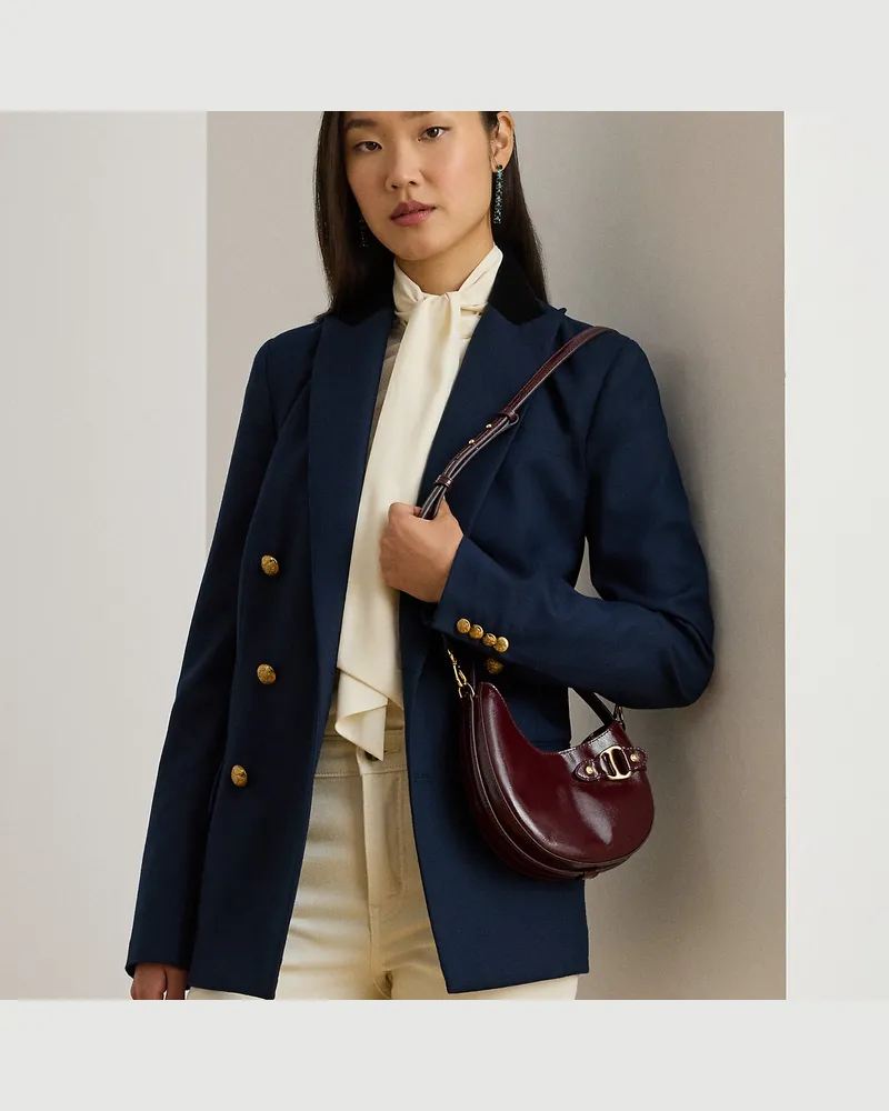 Ralph Lauren Kleine Umhängetasche Tasha aus Lackleder Red