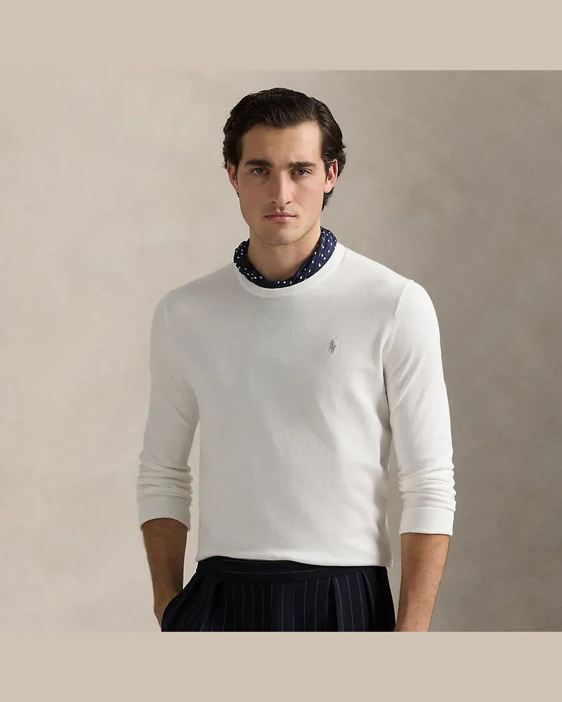 Ralph Lauren Slim-Fit Pullover aus Baumwolle White