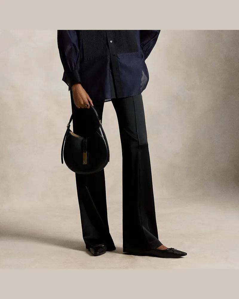 Ralph Lauren Satin-Schlaghose mit niedriger Leibhöhe Black