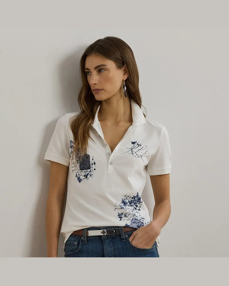 Ralph Lauren Patchwork-Poloshirt aus Piqué White