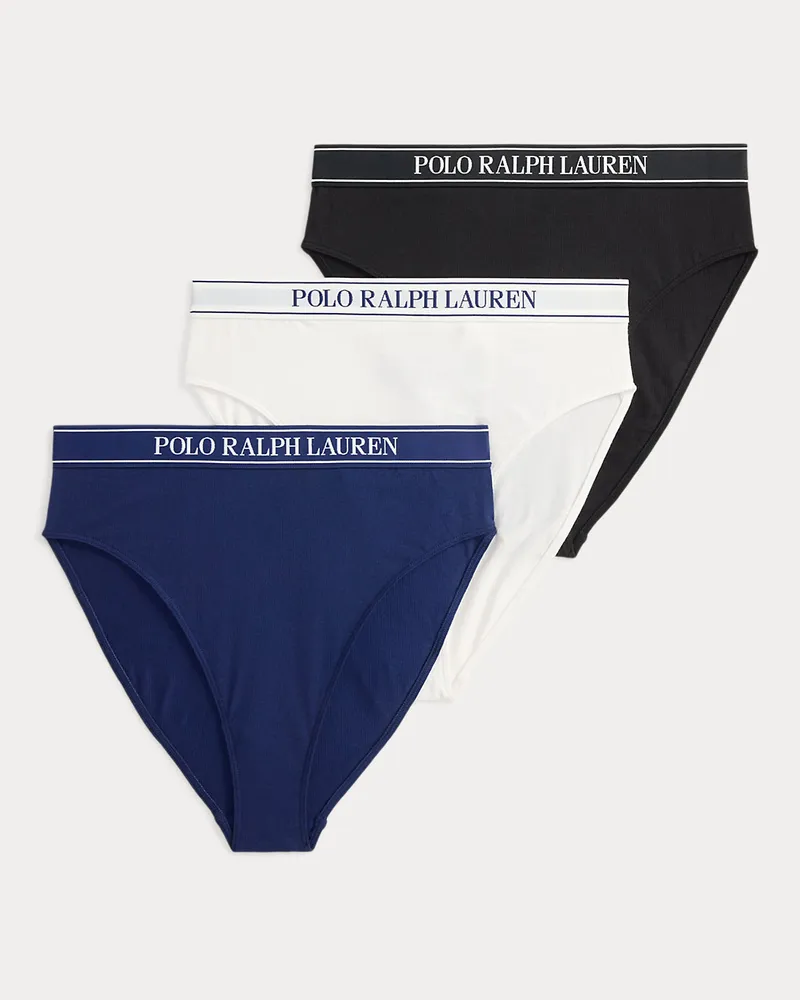 Ralph Lauren 3er-Pack Tangas mit Logobund White
