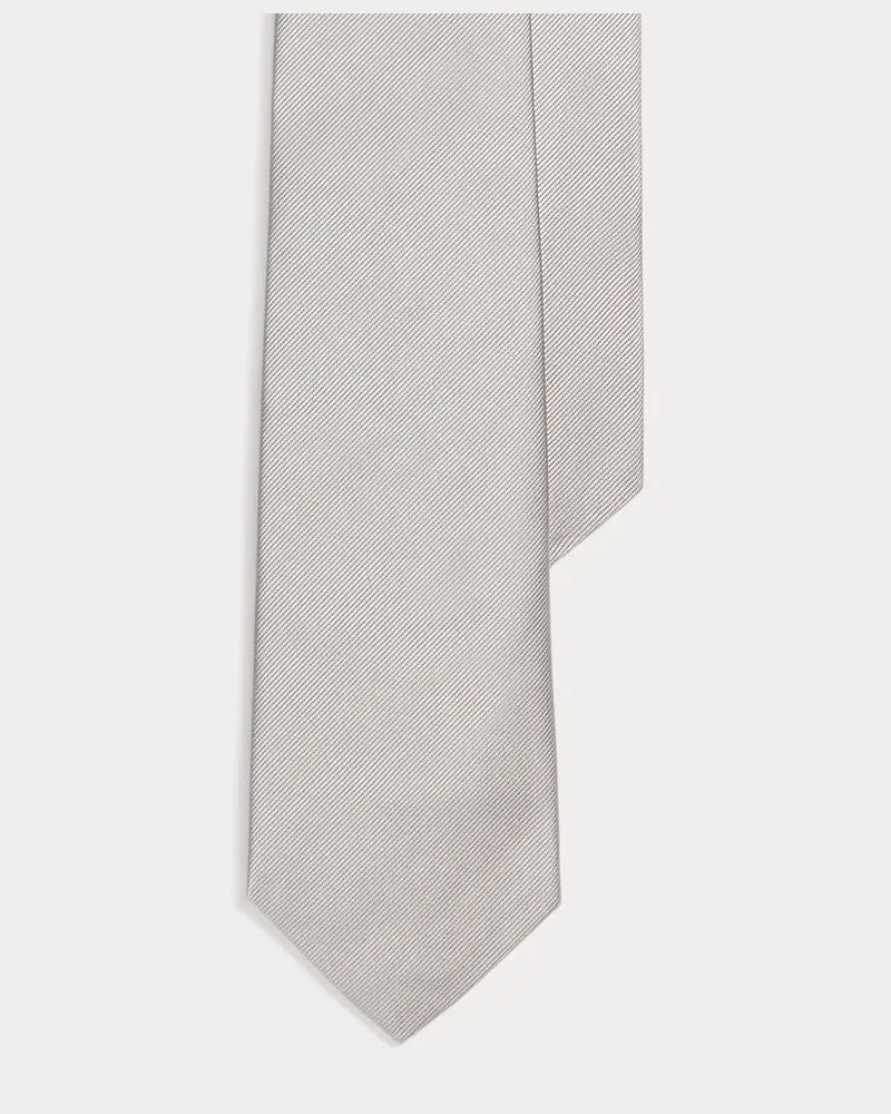 Ralph Lauren Schmale Krawatte aus Seidenrips Grey