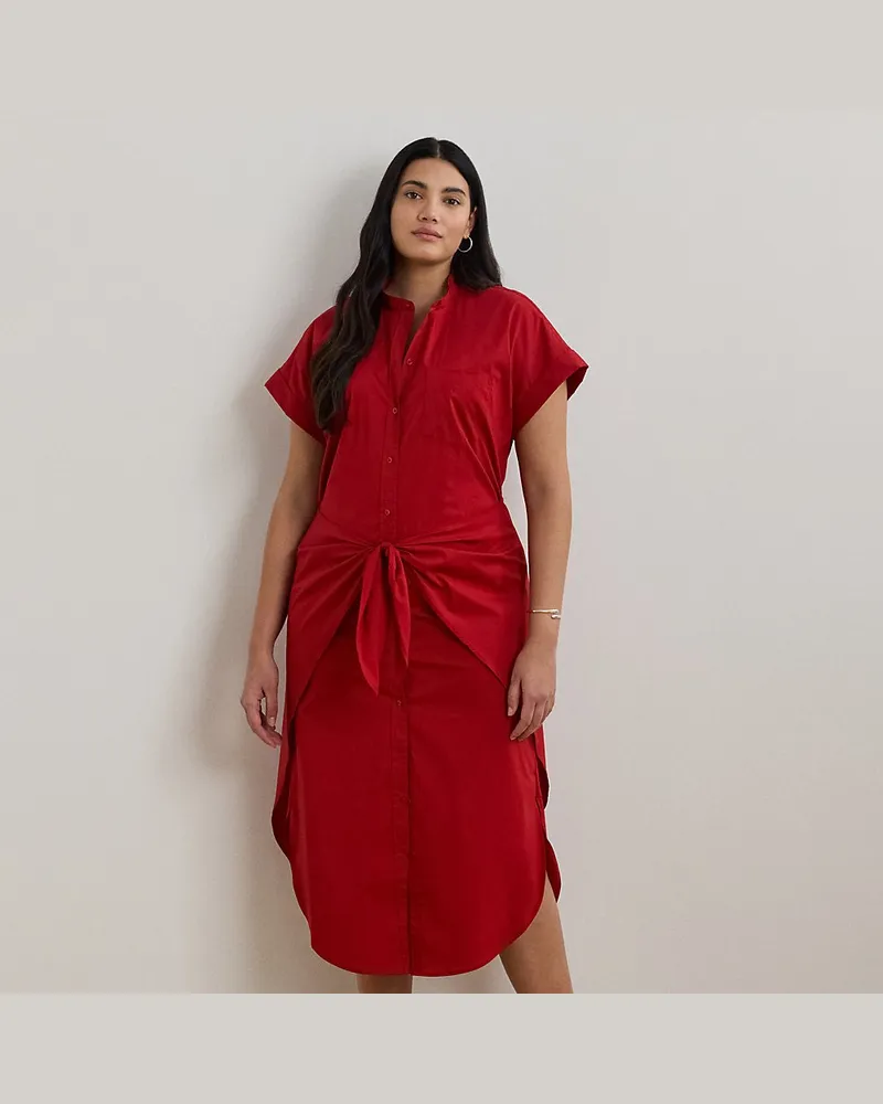 Ralph Lauren Plus Größen - Hemdkleid mit Bindedetail vorne Red