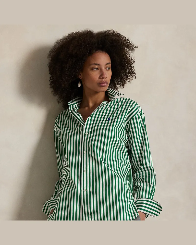 Ralph Lauren Relaxed-Fit Baumwollhemd mit Streifen Green