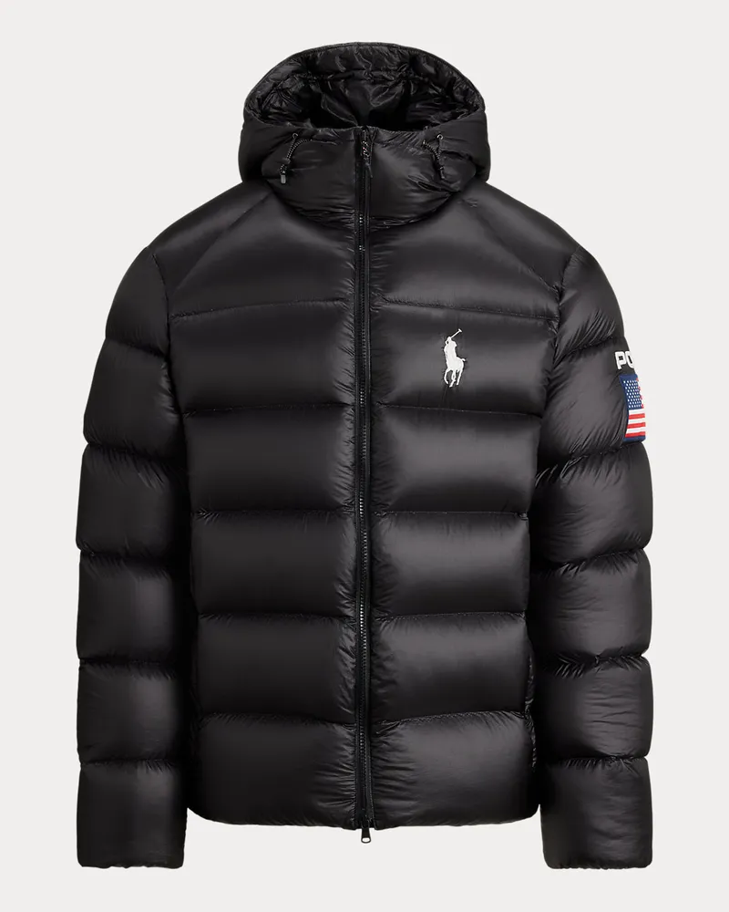 Ralph Lauren Die Daunenjacke Hawthorne mit US-Flagge Black