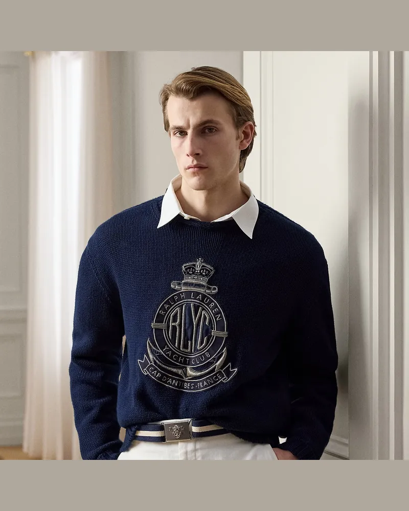 Ralph Lauren Relaxed-Fit Pullover mit Stickerei Blue