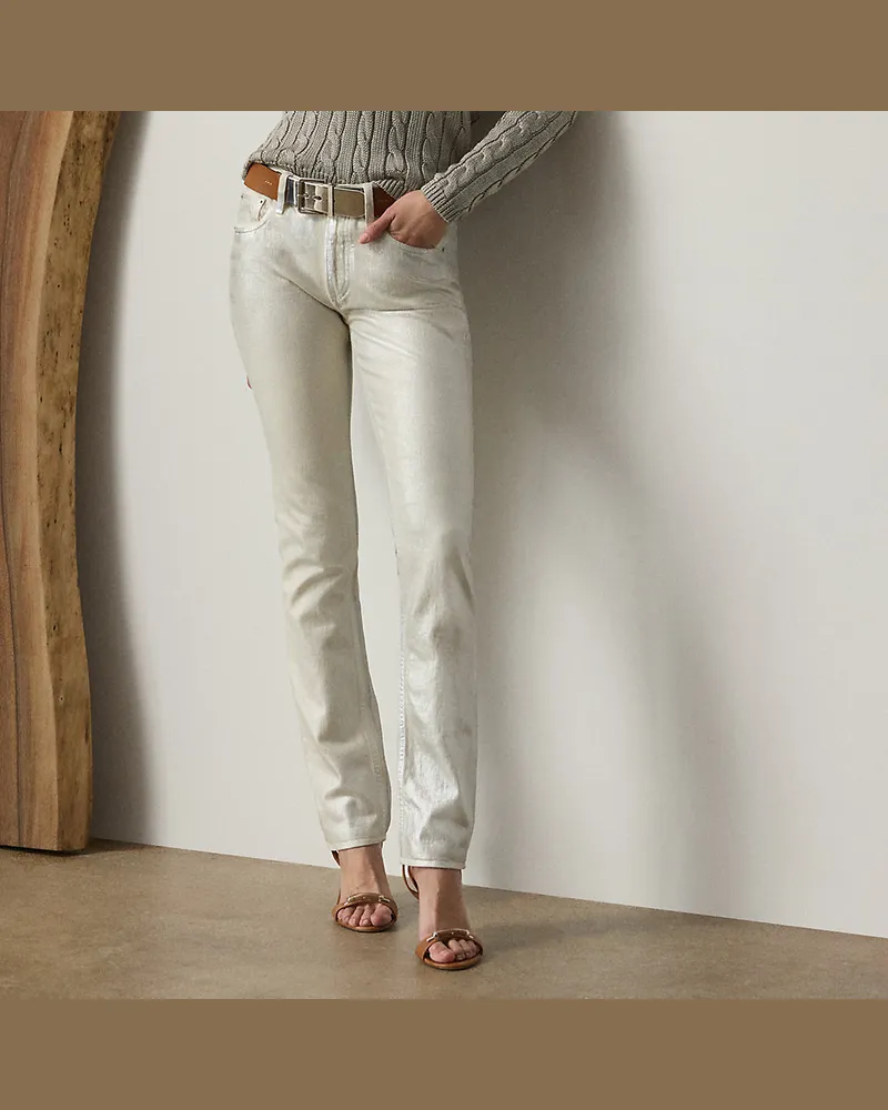 Ralph Lauren Slim-Fit Jeans Barrett mit Foliendruck Grey
