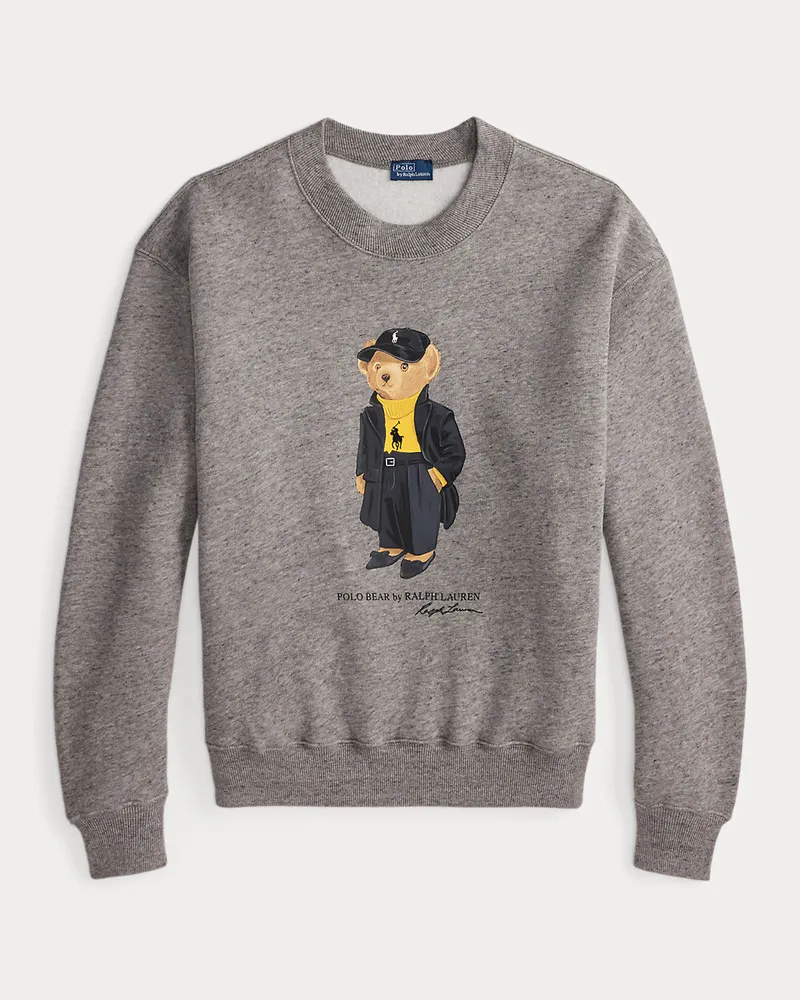 Ralph Lauren Fleece-Rundhals-Sweatshirt mit Polo Bear Grey