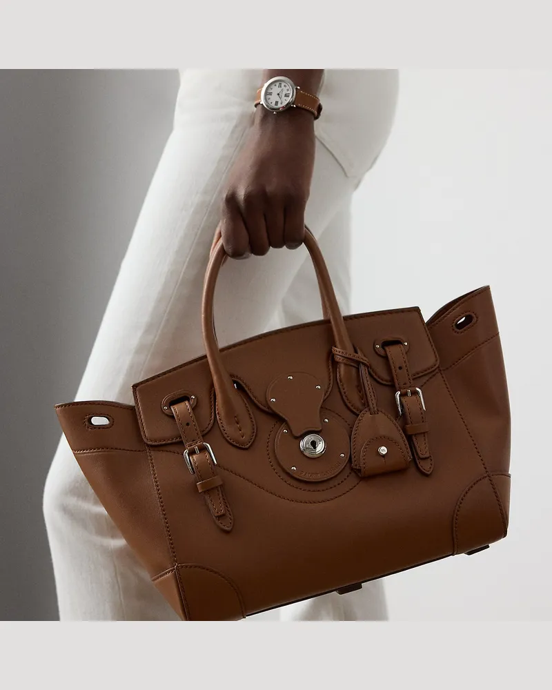 Ralph Lauren Tasche Soft Ricky 27 aus Kalbsleder Brown