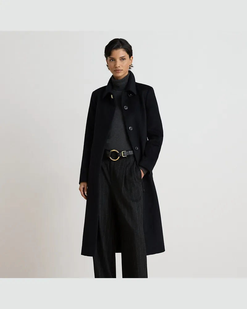 Ralph Lauren Mantel aus Wollmischung mit Gürtel Black